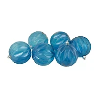 Set of 6 Transparent Blue Rhombus Cut Shatterproof Christmas Ball Ornaments 3"