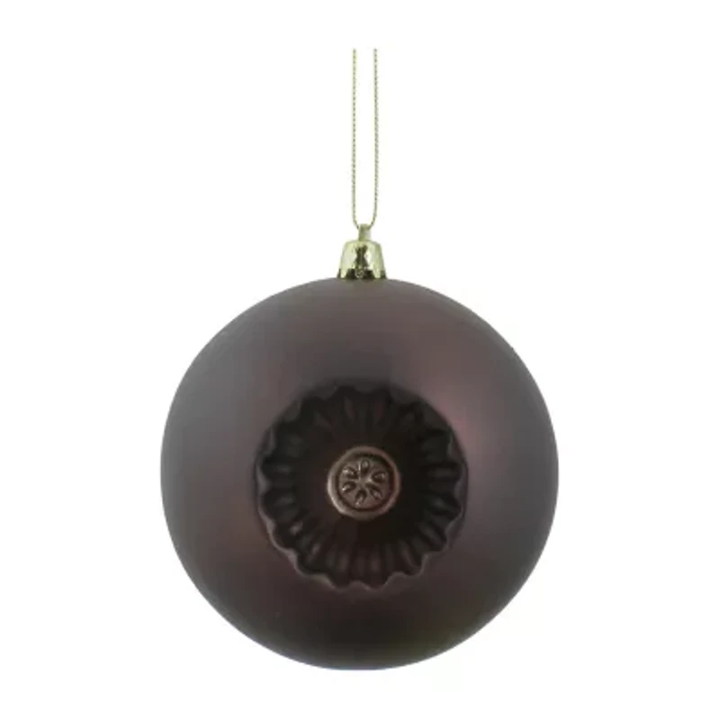 6ct Brown Shatterproof Matte Christmas Ball Ornaments 4'' (100mm)