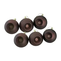 6ct Brown Shatterproof Matte Christmas Ball Ornaments 4'' (100mm)
