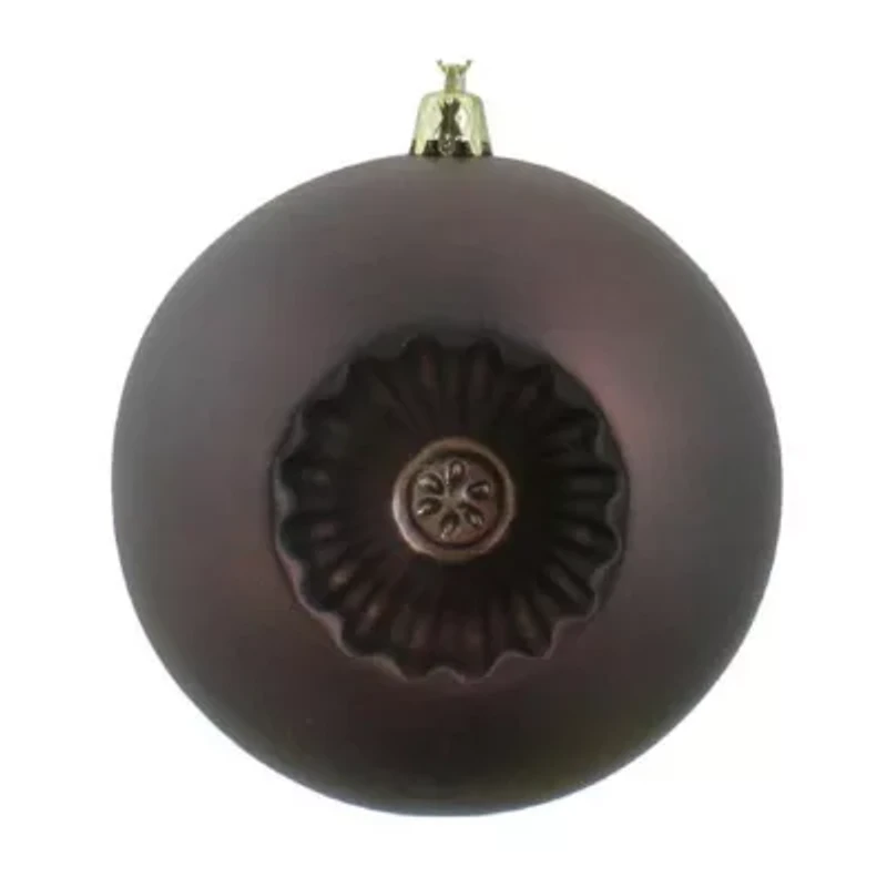 6ct Brown Shatterproof Matte Christmas Ball Ornaments 4'' (100mm)