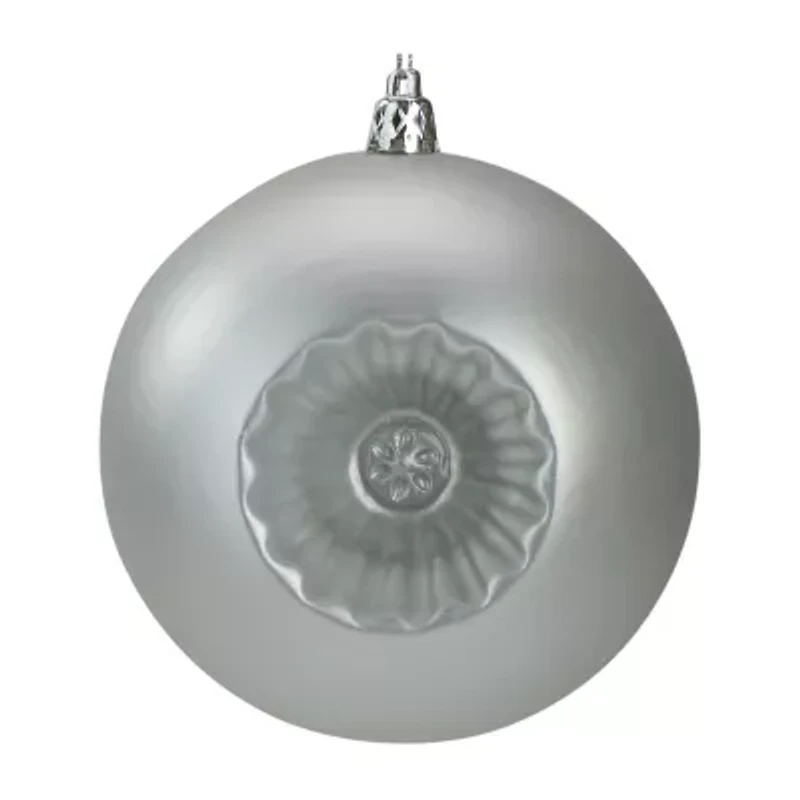 6ct Silver Shatterproof Matte Retro Reflector Christmas Ball Ornaments 4'' (100mm)