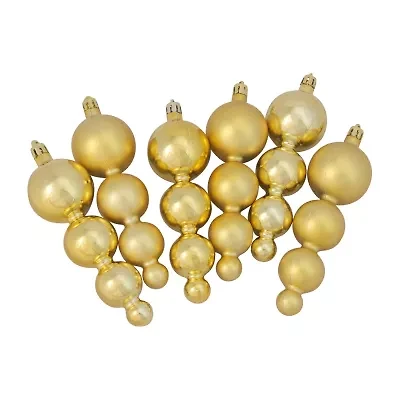 6ct Vegas Gold Shatterproof 2-Finish Christmas Ornaments 5.75"
