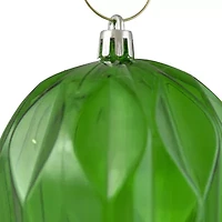 Set of 6 Green Rhombus Cut Shatterproof Transparent Christmas Ball Ornaments 3'' (70mm)
