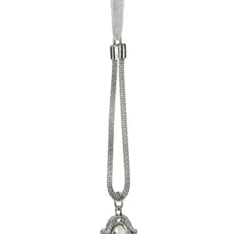 8'' Silver and Clear Crystal Pendant Christmas Ornament