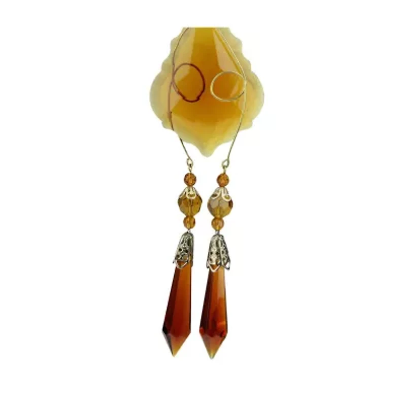 9'' Amber and Gold Faceted Beads Christmas Pendant Ornament