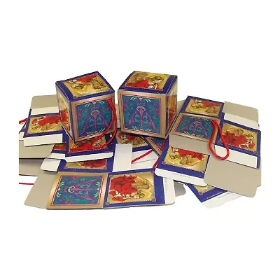 Club Pack of 1440 Blue and Gold Trumpeting Angel Mini Gift Box Christmas Ornaments 2"