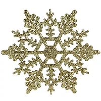 24ct Gold Glitter Snowflake Christmas Ornaments 4"