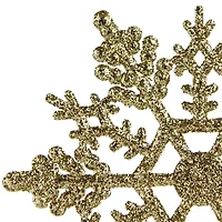 24ct Gold Glitter Snowflake Christmas Ornaments 4"