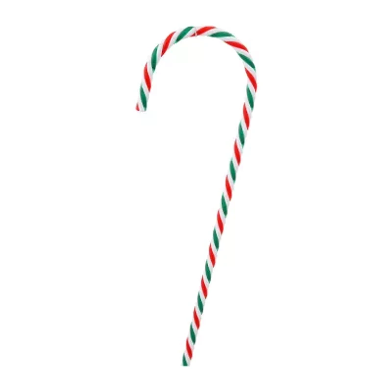 Set of 2 Red and Green Striped Candy Cane Christmas Ornaments 18"