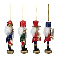 Set of 4 Red and Green Christmas Nutcracker Ornaments - 5"