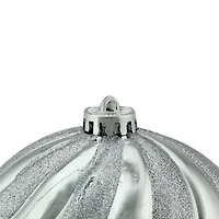 Silver Swirl Shatterproof 2-Finish Christmas Ball Ornament 5.5'' (140mm)