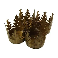 Club Pack of 72 Bronze Christmas Tree Pillar Candle Holders 3.75"