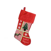18.5'' Red Cheers Holiday Patches Let It Snow Christmas Stocking