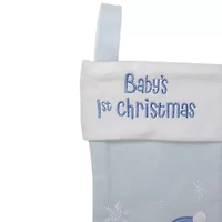 19'' and White Baby's 1st Christmas Embroidered Teddy Bear Christmas Stocking