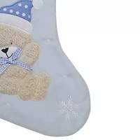 19'' and White Baby's 1st Christmas Embroidered Teddy Bear Christmas Stocking