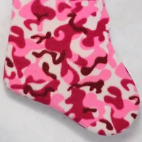 15.75'' Pink and Brown Camouflage Christmas Stocking with Cuff