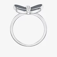 Womens Genuine Black Onyx Sterling Silver Butterfly Cocktail Ring