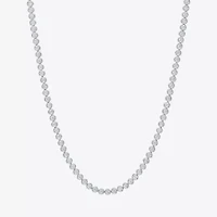 (G-H / Si2-I1) Womens Diamond 14K White Gold 17 Inch Tennis Necklace