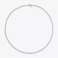 (G-H / Si2-I1) Womens Diamond 14K White Gold 17 Inch Tennis Necklace