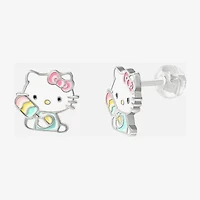 Sterling Silver 9.5mm Hello Kitty Stud Earrings