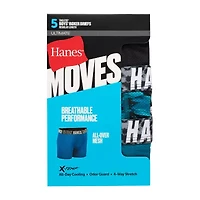 Hanes Moves Little & Big Kid Boys 5 Pack Boxer Briefs Bux88f