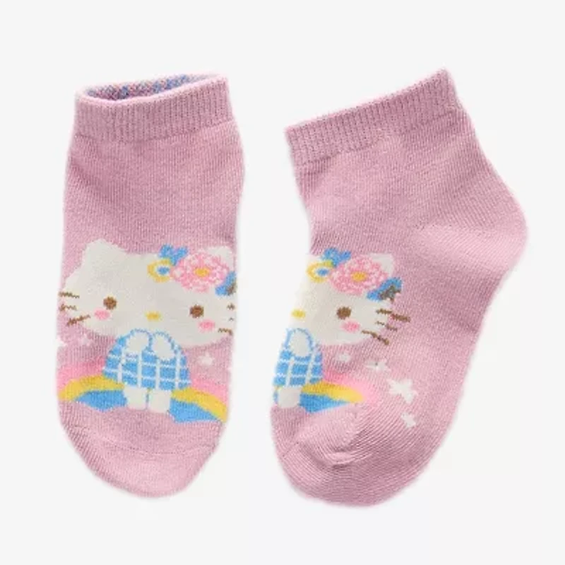 Toddler Girls Multi-Pack 6 Pair Hello Kitty Quarter Ankle Socks