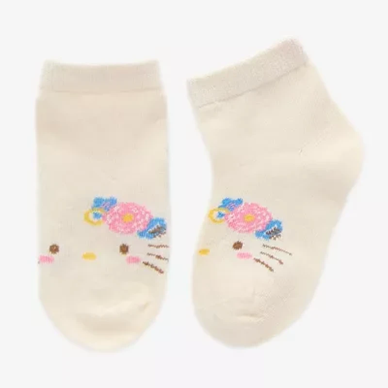 Toddler Girls Multi-Pack 6 Pair Hello Kitty Quarter Ankle Socks