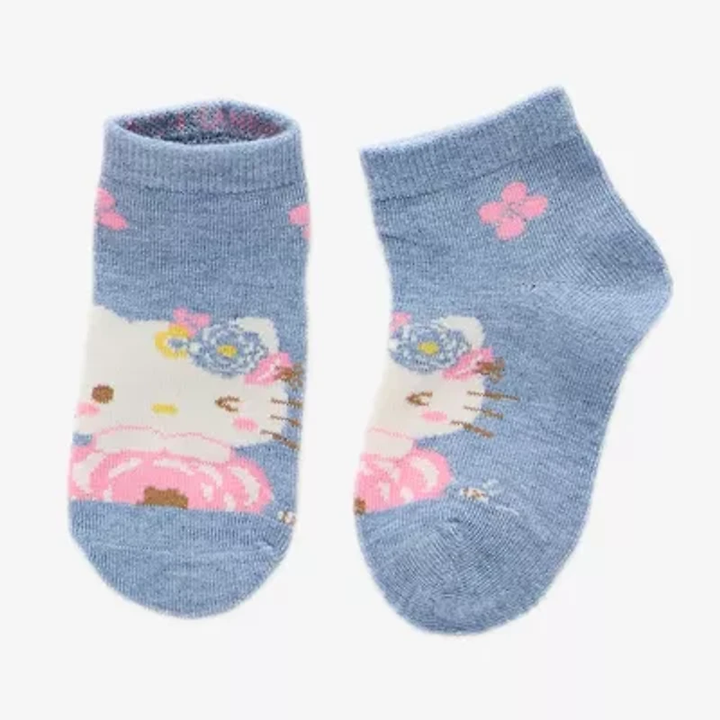 Toddler Girls Multi-Pack 6 Pair Hello Kitty Quarter Ankle Socks