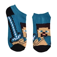 Little & Big Kid Boys Multi-Pack 6 Pair Minecraft No Show Socks