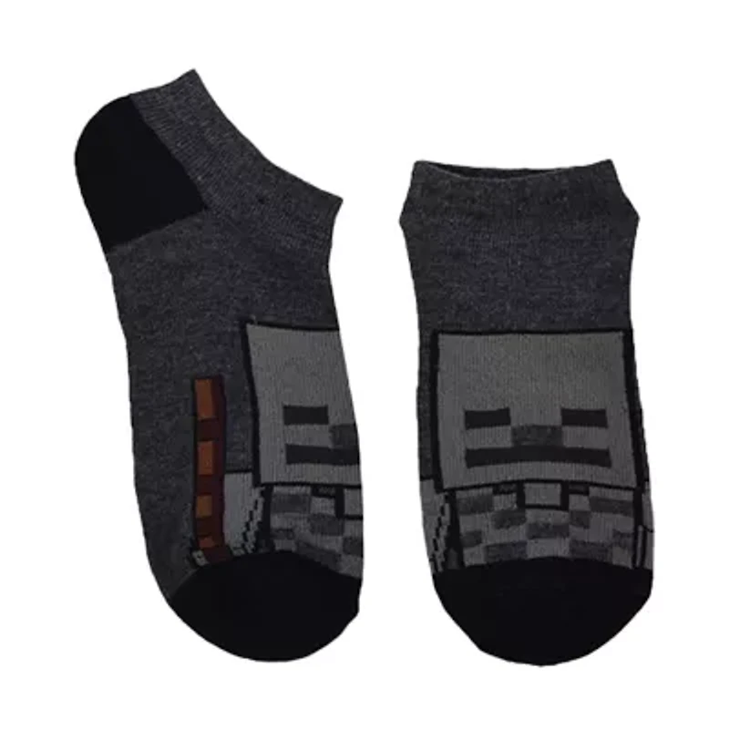 Little & Big Kid Boys Multi-Pack 6 Pair Minecraft No Show Socks