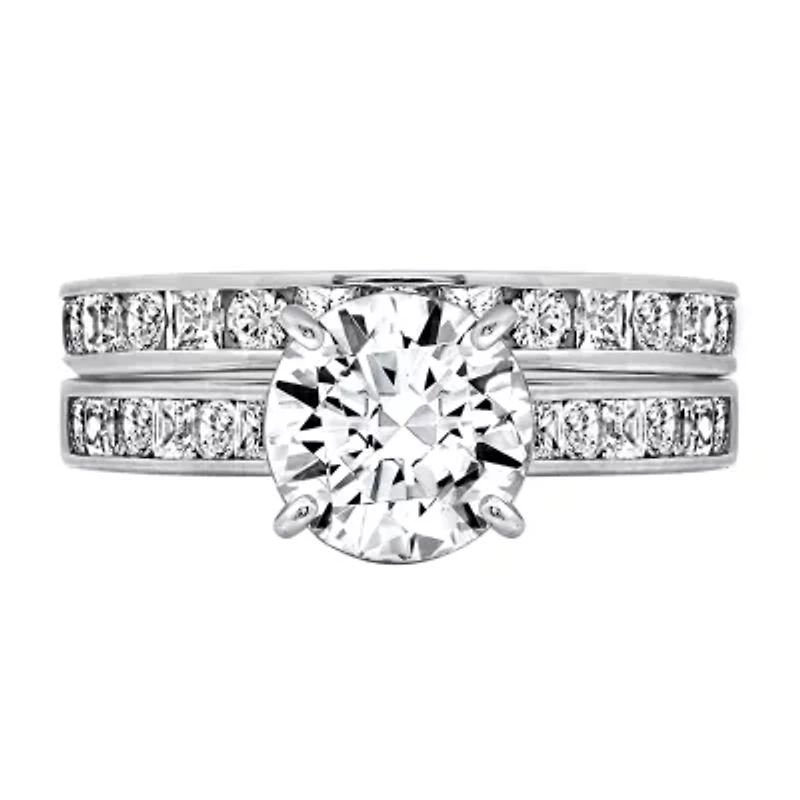 Womens 3 1/4 CT. T.W. Cubic Zirconia Sterling Silver Round Bridal Set
