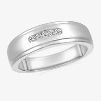 Mens 4.5MM 1/10 CT. T.W. Natural White Diamond 14K Gold Wedding Band