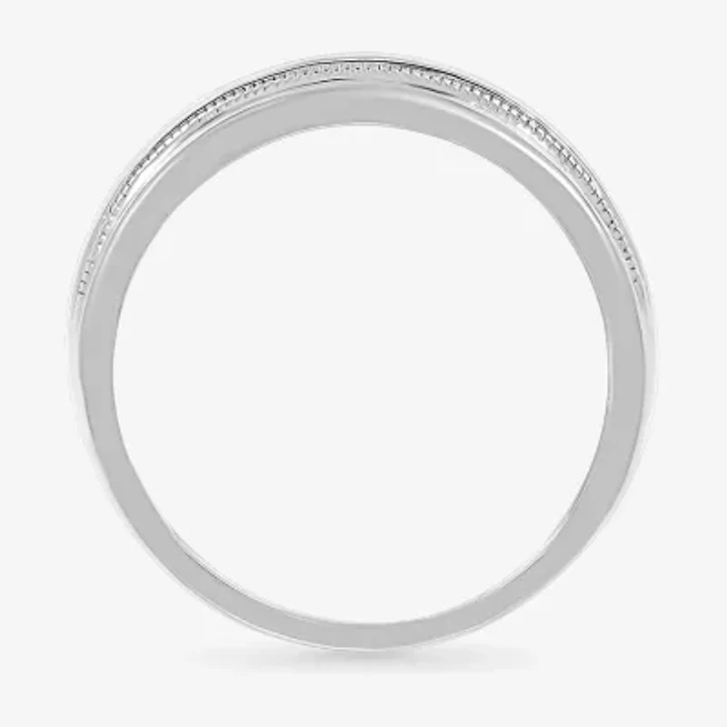 Mens 2.5MM 1/ CT. T.W. Natural White Diamond 14K Gold Wedding Band