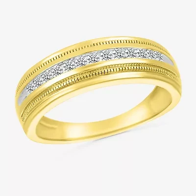 Mens 2.5MM 1/ CT. T.W. Natural White Diamond 14K Gold Wedding Band
