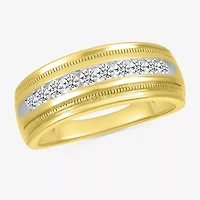 Mens 2.5MM 1/ CT. T.W. Natural White Diamond 14K Gold Wedding Band