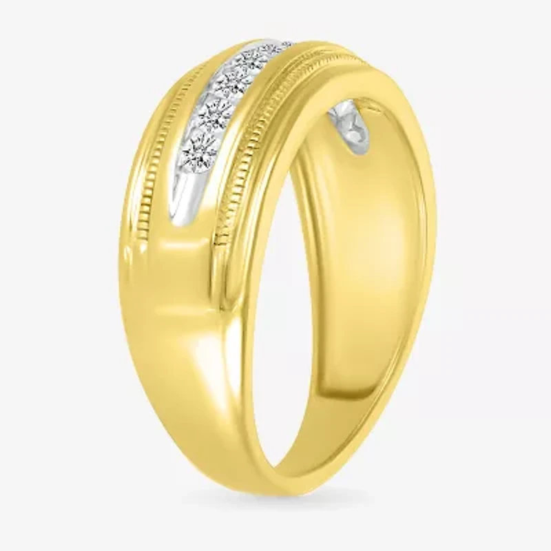 Mens 2.5MM 1/ CT. T.W. Natural White Diamond 14K Gold Wedding Band