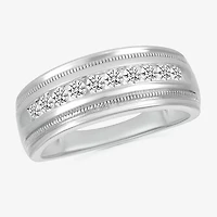 Mens 2.5MM 1/2 CT. T.W. Natural White Diamond 14K Gold Wedding Band