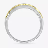 Mens 2.5MM 1 CT. T.W. Natural White Diamond 14K Two Tone Gold Wedding Band
