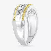 Mens 2.5MM 1 CT. T.W. Natural White Diamond 14K Two Tone Gold Wedding Band