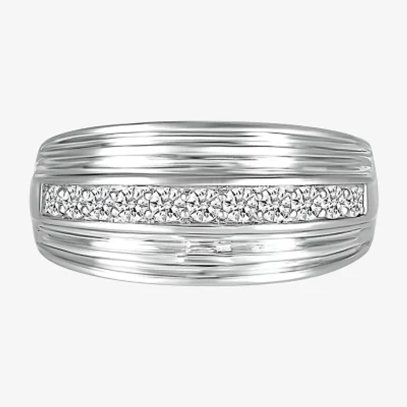 Mens 2.5MM 1/2 CT. T.W. Natural White Diamond 14K Gold Wedding Band