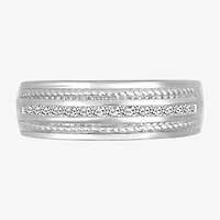 Mens 2.5MM 1/5 CT. Natural White Diamond 10K Gold Wedding Band