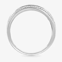 Mens 2.5MM 1/5 CT. Natural White Diamond 10K Gold Wedding Band