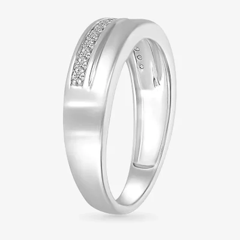 Mens 2.5MM 1/6 CT. T.W. Natural White Diamond 10K Gold Wedding Band