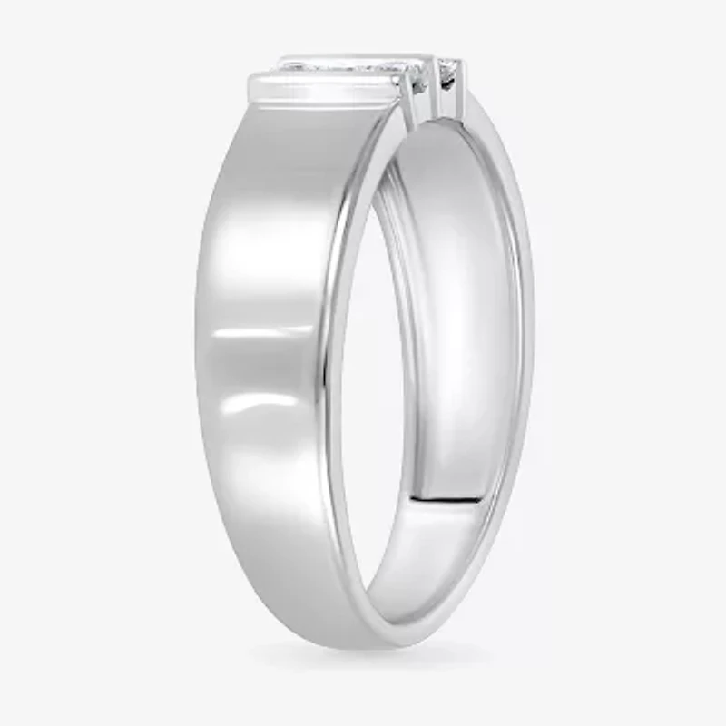 Mens 3.5MM 1/5 CT. Natural White Diamond 10K Gold Wedding Band