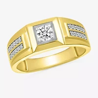 Mens 3.5MM 1/2 CT. T.W. Natural White Diamond 14K Gold Wedding Band