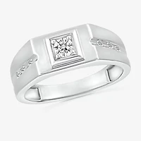 Mens 3MM 1/4 CT. T.W. Natural White Diamond 14K Gold Wedding Band