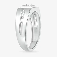 Mens 3MM 1/4 CT. T.W. Natural White Diamond 14K Gold Wedding Band