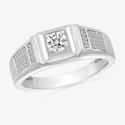 Mens 3MM 1/2 CT. T.W. Natural White Diamond 14K Gold Wedding Band