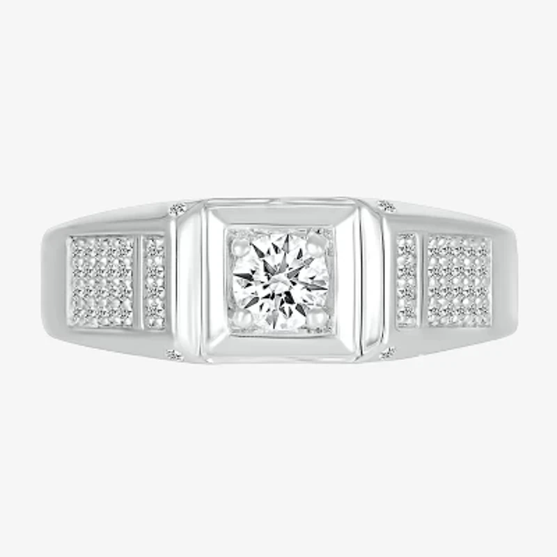 Mens 3MM 1/2 CT. T.W. Natural White Diamond 14K Gold Wedding Band