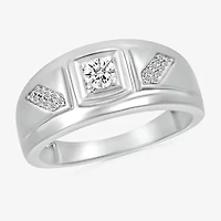 Mens 3MM 1/3 CT. T.W. Natural White Diamond 10K Gold Wedding Band